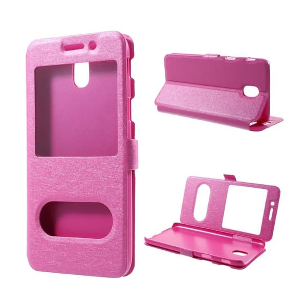 Samsung Galaxy J5 (2017) Deksel laget av plastikk og kunstlær – Rosa Purple
