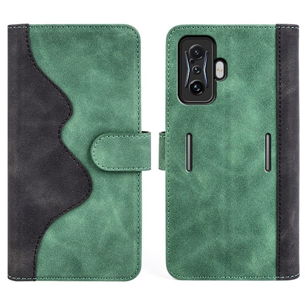 Tvåfärgat Xiaomi Poco F4 GT / Xiaomi Redmi K50 Gaming fodral i läder - Grön Grön