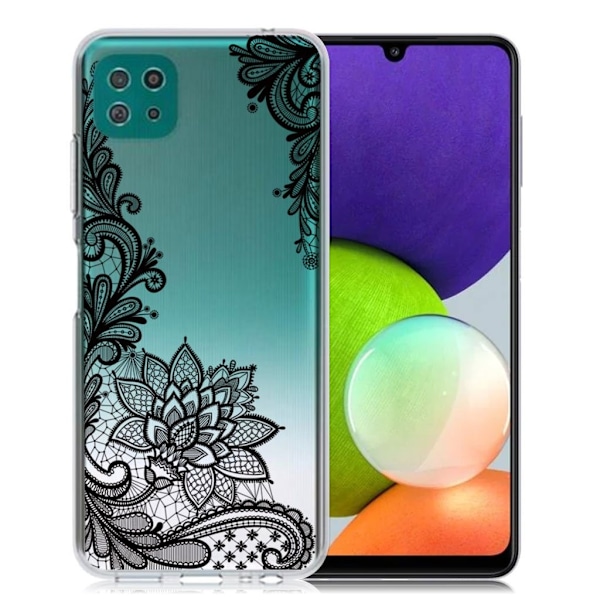 Deco Samsung Galaxy A22 5G skal - Spetsblomma Svart