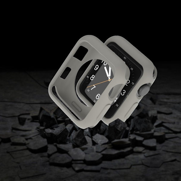 Apple Watch Series 3/2/1 42mm holdbart etui - Mørkegrå Silver grey