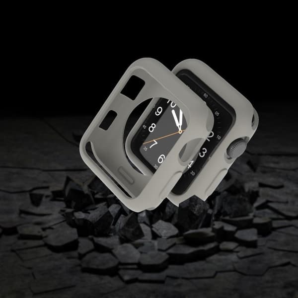 Apple Watch Series 3/2/1 42mm kestävä kotelo - Tummanharmaa Silver grey