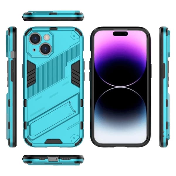 Stødsikker Hybrid Cover med A Moderne Touch til iPhone 15 - Babyblå Blue