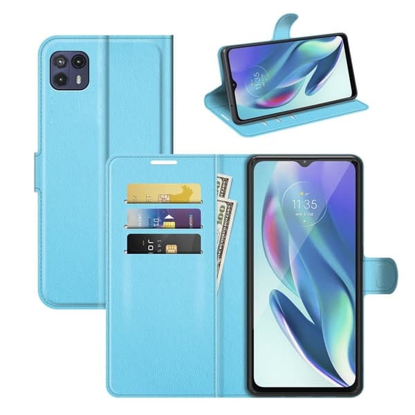 Classic Motorola Moto G50 5G Flip Etui - Blå Blue