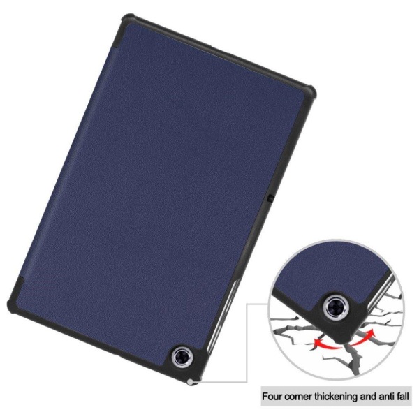 Lenovo Tab M10 FHD Plus durable tri-fold leather case - Dark Blu Blue
