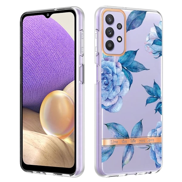 Erittäin ohut ja kestävä pehmeäkantinen Samsung Galaxy M32 5G / A32 5G - Sininen Pioni Blue