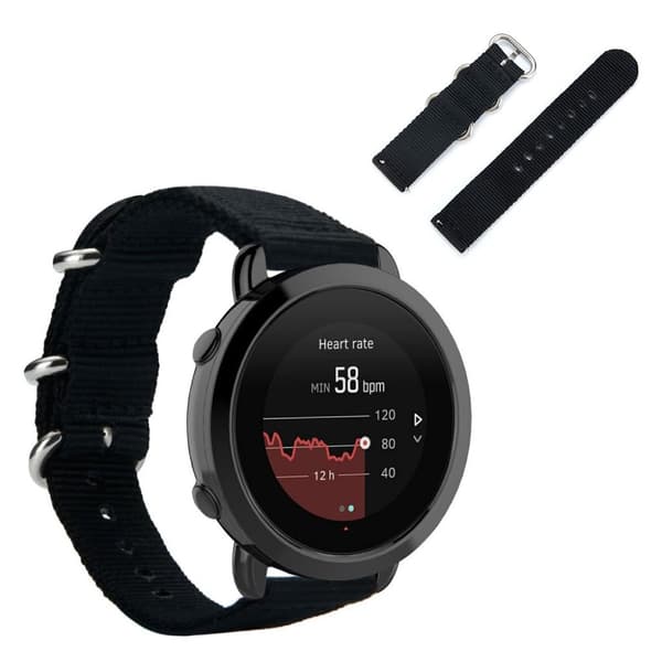 Suunto 3 nylonkellonauha - Musta Black