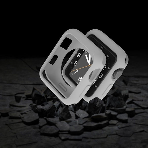 Apple Watch Series 3/2/1 42mm holdbart etui - Lysegrå Silver grey
