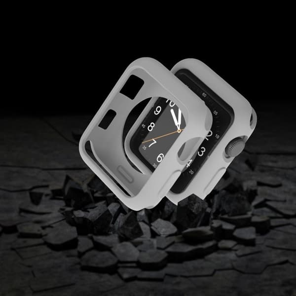Apple Watch Series 3/2/1 42mm kestävä kotelo - Vaalean Harmaa Silver grey