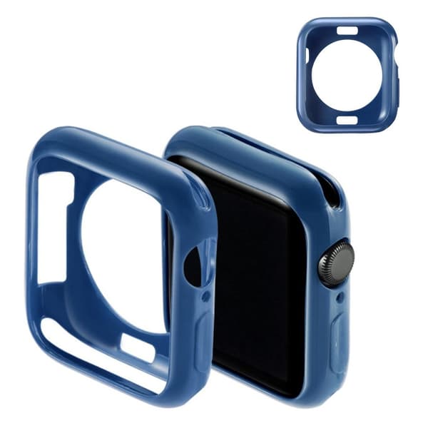 Apple Watch Series 5 44mm simple silikone etui - Mørkeblå Blue