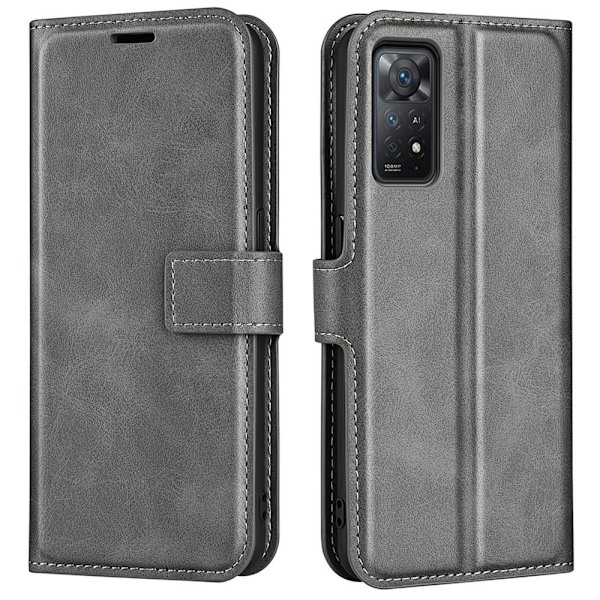 Xiaomi Redmi Note 11S 5G / Xiaomi Redmi Note 11 Pro nahkainen lompakokkotelo - Harmaa Silver grey