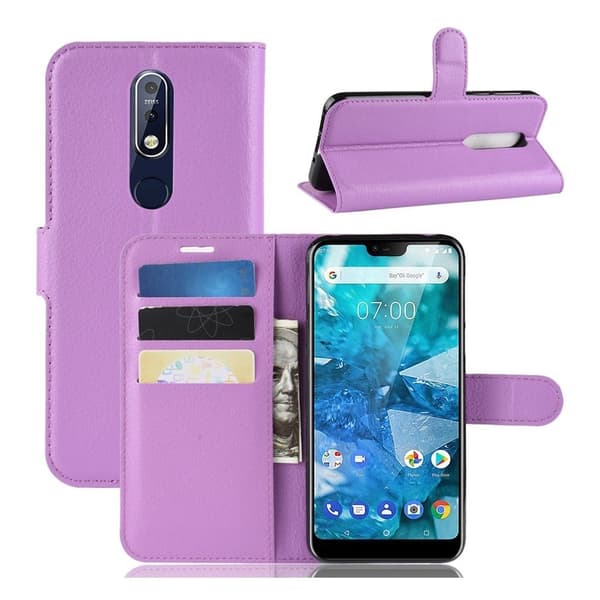 Classic Nokia 7.1 flip veske - Lilla Purple