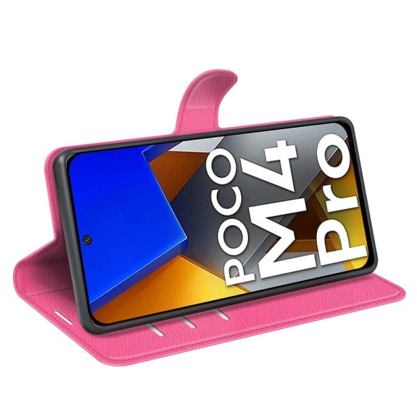 Classic Xiaomi Poco M4 Pro flip kuoret - Ruusu Pink