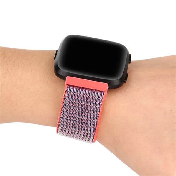 FitBit Versa Nailon Vaihtoranneke Tarra Kiinnitys - Punainen Red