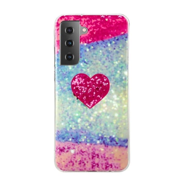 Marmormotiv Samsung Galaxy S21 Plus 5G skal - Ros Hjärta Rosa