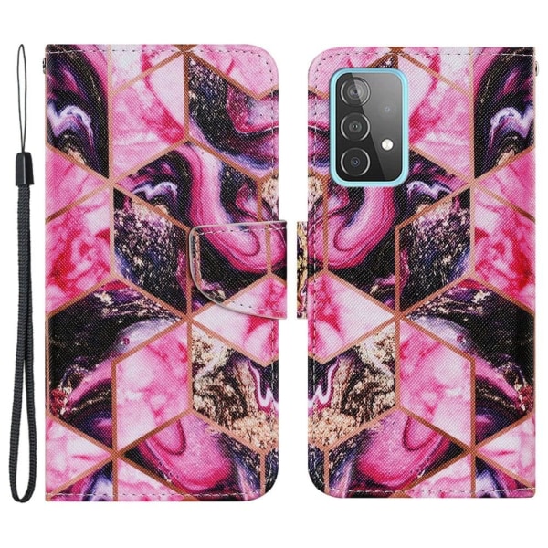 Wonderland Samsung Galaxy A53 5G Läppäkotelo - Violetti Marble Pattern Multicolor