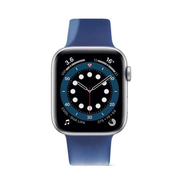 Apple Watch 42mm - 44mm kolmivärinen silikoninen kellonhihna - Tummansininen / Valkoinen / Koko: L Multicolor