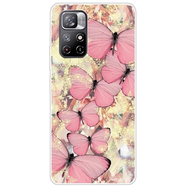 Deco Xiaomi Redmi Note 11T 5G / Note 11s 5g Etui - Lyserød Sommerfugl Pink
