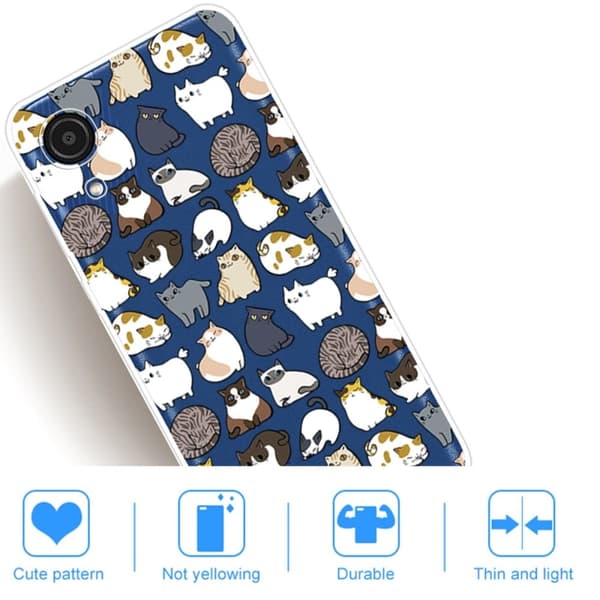 Deco Samsung Galaxy A03 Core Suojakotelo - Cats Stickers Multicolor