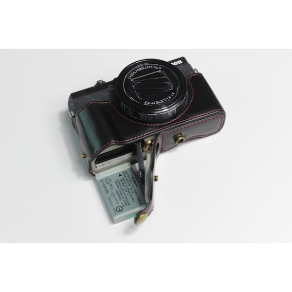 Canon PowerShot G5 X Mark II kestävä nahkakotelo - Musta Black