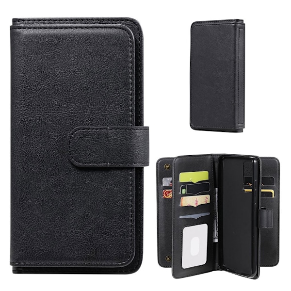 10-slot Lompakko Suojakotelo For Samsung Galaxy A52 5G - Musta Black