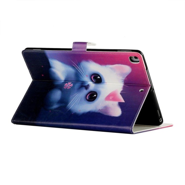 mönster läder fodral för iPad 10.2 (2019) / Air (2019) - katt Vit