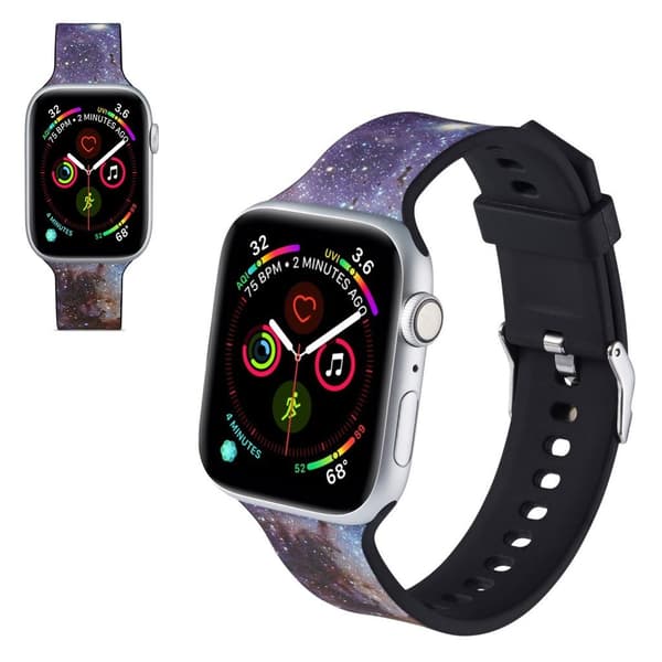 Apple Watch Series 5 44mm Mønster silikone urrem - Stjernehimmel Multicolor