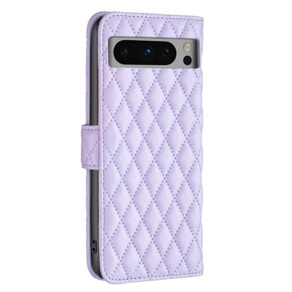 Rhombus mat Google Pixel 8 Pro flip etui - Lilla Purple
