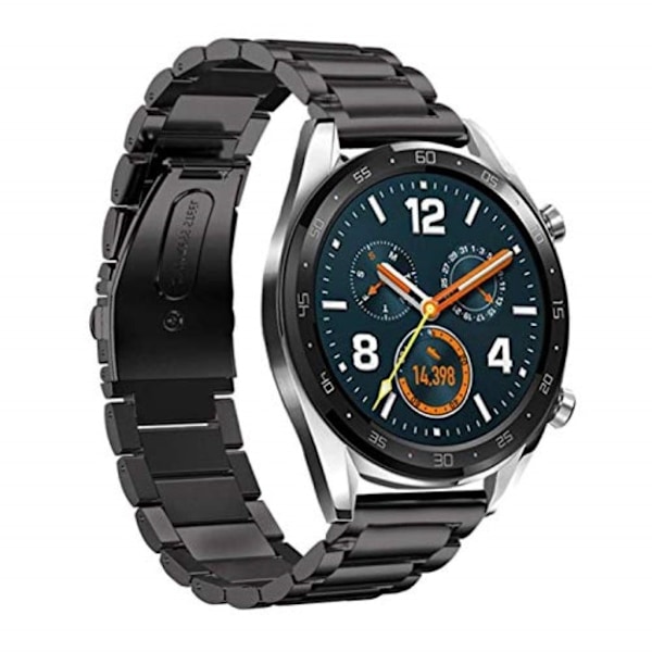Huawei Watch GT 22mm three beads watch band - Svart Svart