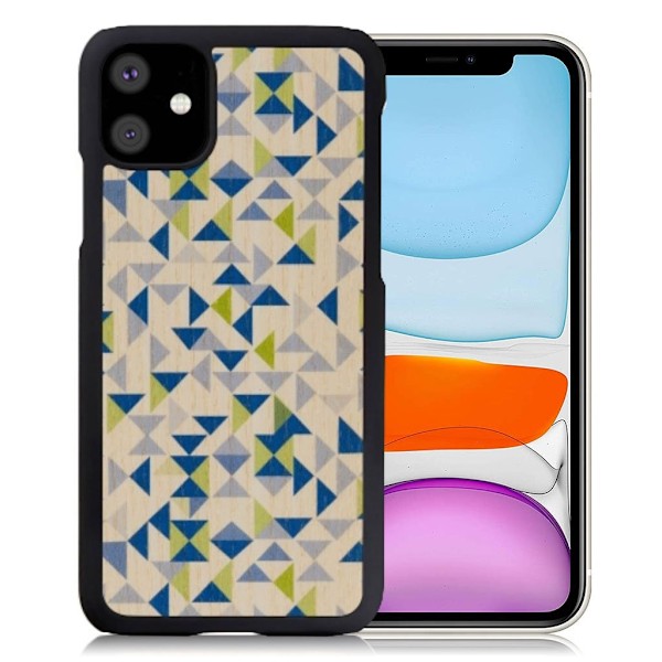 Man & Wood premium etui for iPhone 11 - Blå Triangle Multicolor