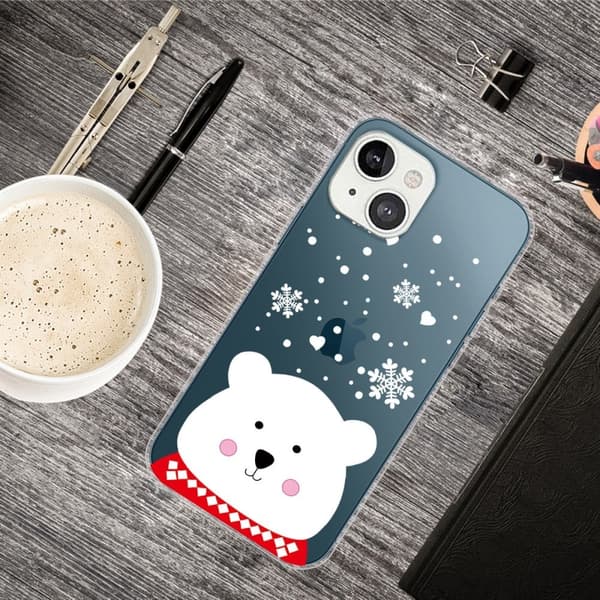 Joulu iPhone 14 tapauksessa - Pullea Karhu White