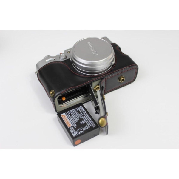 Fujifilm X100V durable leather case - Black Svart