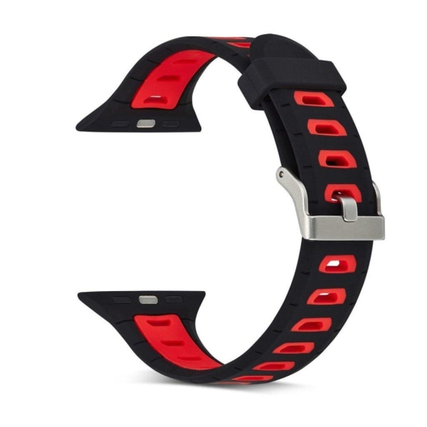 Apple Watch 42mm to-farvet silikone cover - Mørkeblå/rød Multicolor