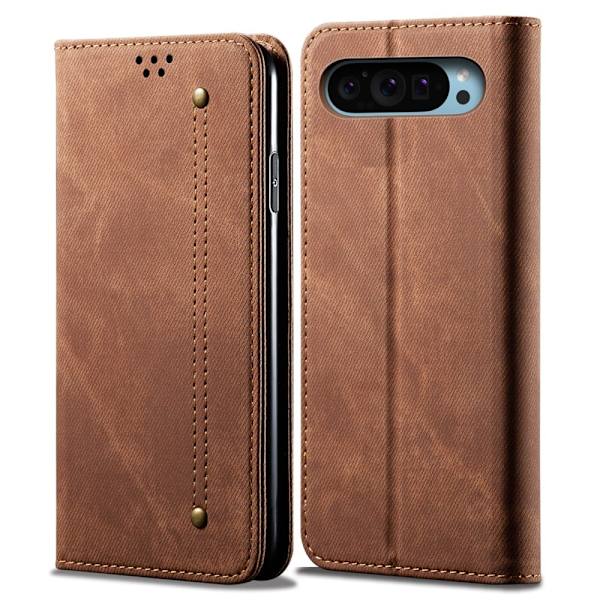 Jeans Google Pixel 9 / Google Pixel 9 Pro fodral - Kaffe Brun