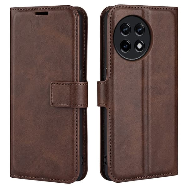 Læretui med Lommebok til OnePlus 11R / Ace 2 - Brun Brown
