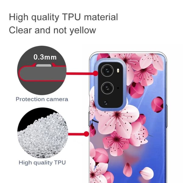 Deco OnePlus 9 Pro kotelot - Persikka Kukka Pink
