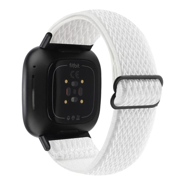 Fitbit Sense 2 / Versa 4 elastisk klokkerem i nylon - Hvit White