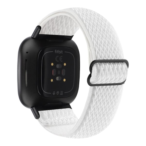 Fitbit Sense 2 / Versa 4 elastisk nylon-urrem - Hvid White