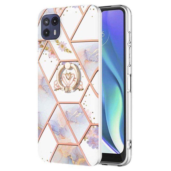 Marble Patterned Suojakuori With Ring Holder For Motorola Moto G50 5G - Kruunu Multicolor