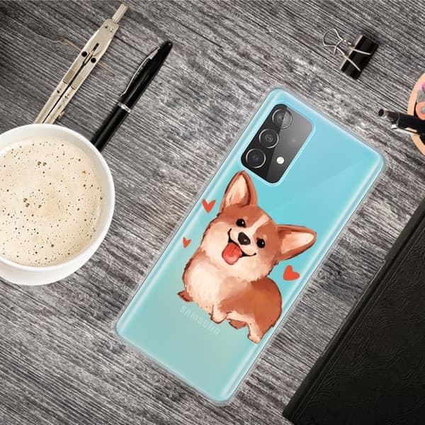 Deco Samsung Galaxy A32 kotelot - Söpö Corgi Brown