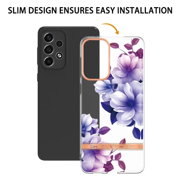 Supertunt och tåligt mjukfodral för Samsung Galaxy A33 5G - Lila Begonia Lila