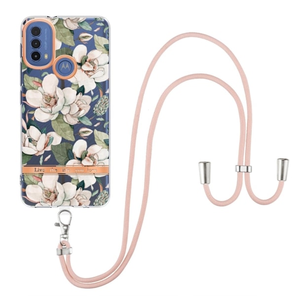 Slankt og holdbart softcover med lanyard til Motorola Moto E30 / E20 / E40 - Grøn Gardenia Green
