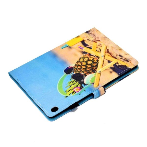 Lenovo Tab M10 cool pattern leather flip case - Cool Pineapple multifärg