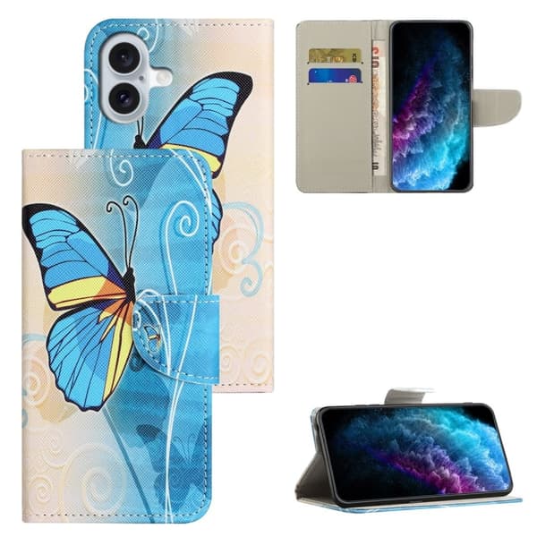Wonderland iPhone 16 Plus fodral -Fjäril Blå