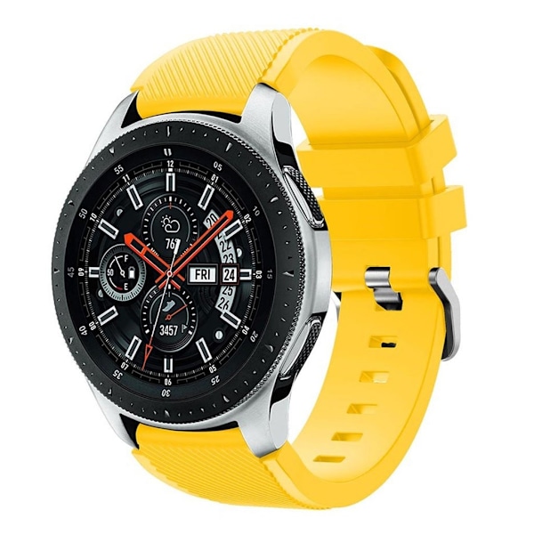 Samsung Galaxy Watch (46mm) erstatnings urrem i silikone med Twill tekstur - Gul Yellow