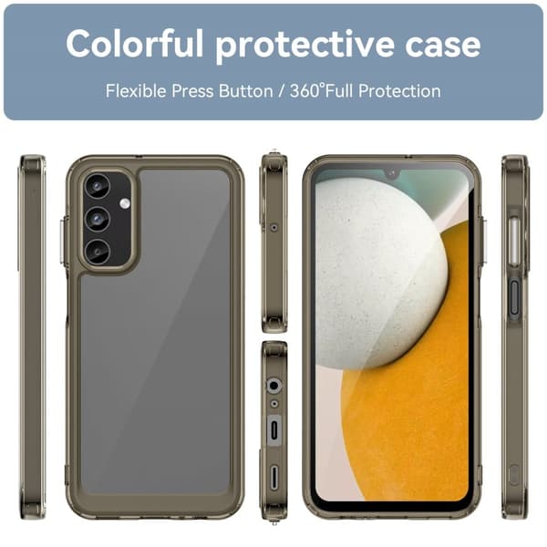 Samsung Galaxy A15 smart akryl cover - Gennemsigtig Grå Silver grey
