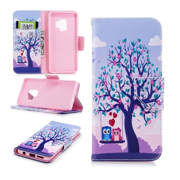 Samsung Galaxy S9 Printet Mønster PU læder flip etui - ugler Multicolor