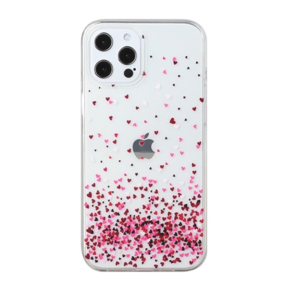 Mønstertryk i ny stil Fleksibelt etui iPhone 12 Pro/12 Cover - L Pink