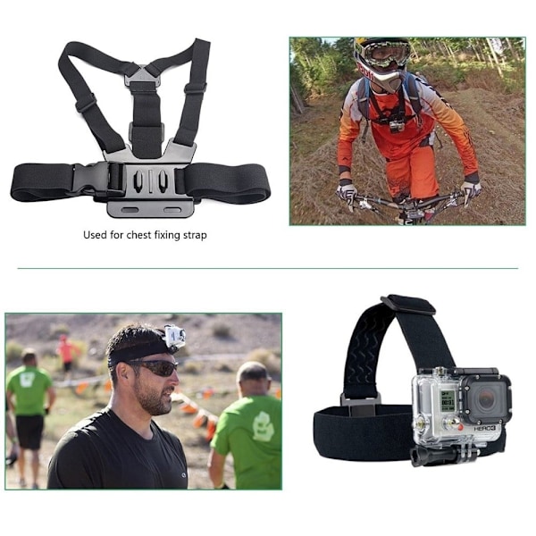 13-i-1 Sport Tillbehörs Kit för GoPro och Action Kameror multifärg