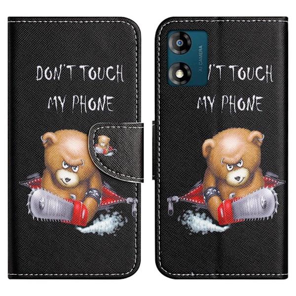 Wonderland Motorola Moto E13 Flip Etui - Bjørn Black