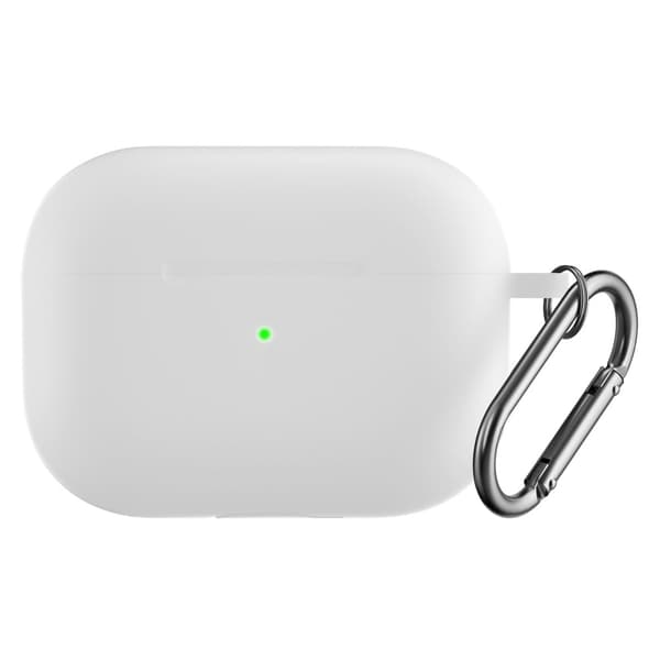 AirPods Pro 2 silikoneetui med karabinhage - Hvid White